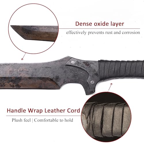 42\" 1060 High Carbon Steel Sword Handmade Machete with Full Tang Real Sharp Sword for Outdoor,Survival, Camping, Hiking, Hunting Fishing -K-0197
