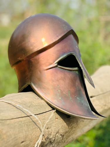 Generic Hoplite Armor Helmet | Corinthian Helmet | Greek Helmet for Costumes and Display | Best Gift, Large, Antique