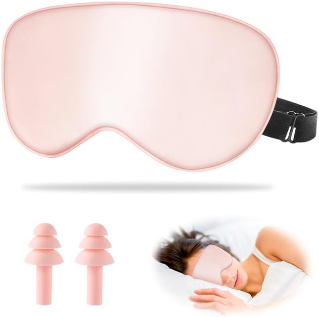 Jedwabna maska do spania dla kobiet i mężczyzn, w 100% z czystego jedwabiu, oddychająca, blokująca światło, okulary do spania ze stoperami do uszu, regulowana opaska na oczy do spania w podróży,