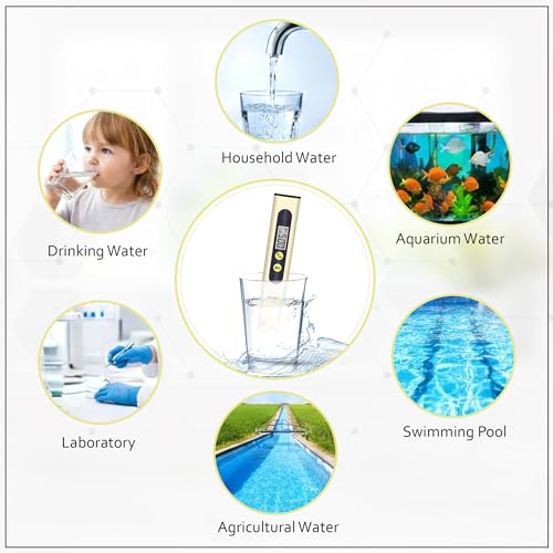 Image of GLUN Water Quality Tester Device TDS Meter, Pack of 1 Accurate & Reliable, 0-9990 ppm, Flowering Herbs Sand Colour, Ideal Testing for Drinking Water, Aquariums or Other