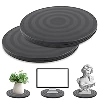 MIYUANGKJ 2 Stück 20 cm Schwarz Kunststoff 360 Grad Drehbarer Universal Drehteller für Laptops, Monitore, TV, Lautsprecher, Handwerk, Pflanzen, Küche