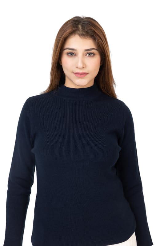 Image of TWENTY ME Winter Wear Casual Solid Acrylic Soft & Warm High Neck Skivvy for Women's