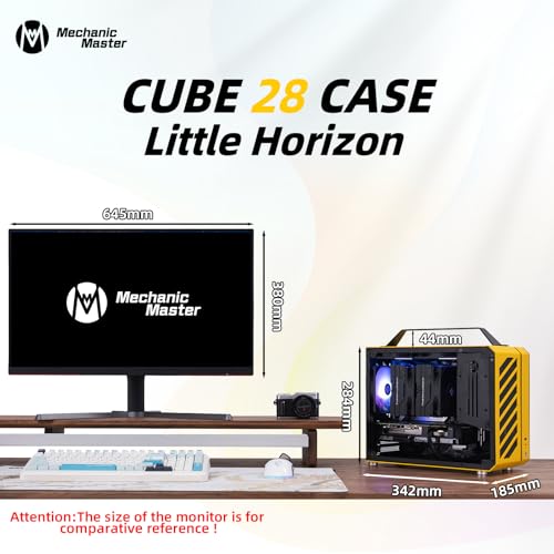 Image of Mechanic Master C28 Compact Matx Case w /Handle, 240AIO, 335mm GPU | 240AIO requires SFX PSU; ATX140 PSU only with air cooler, carry handle portable, slim tower for deskside use