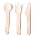 HUJI Disposable Wooden Cutlery Set | All Natural 100% Eco-Friendly Biodegradable Compostable | 50 Spoons 50 Forks 50 Knives | For Birthday Party Events Holiday Family Gathering Camping BBQ Picnics