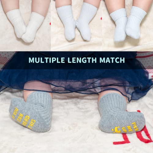 Snawowo Funny Baby Socks Gift Set, Cute Gender Neutral Gift For Baby Shower & Unisex Registry Idea, 6 Pair Non Slip Socks, For 0-12 Months (Unisex) #TOP6