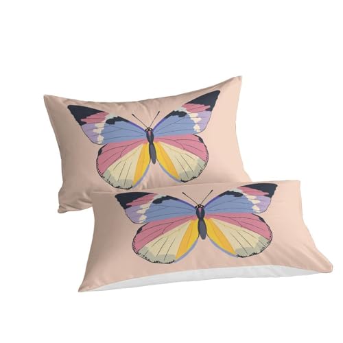 Housse de couette 140x200 papillons imprimé 3D avec fermeture éclair - 3