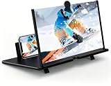 10'' Screen Magnifier,3D HD Mobile Phone Magnifier Projector Screen Enlarger for Movies, Videos, and Gaming,Foldable Cell Phone Stand with Screen Amplifier,Supports All Smartphones(Black)