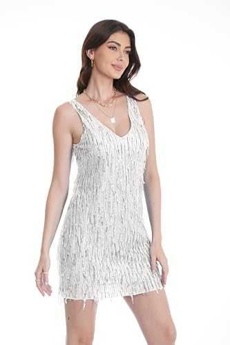 Image of women'Lace Tassels mini Dress Slip Sleeveless Party Club Dress