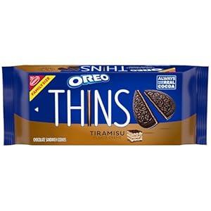 OREO Thins Tiramisu Creme Chocolate Sandwich Cookies, Family Size, 11.78 oz