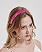 Wecoe Hot Pink PU Leather 1 Inch Wide Non-Slip Fashion Headband Hair Accessory for Women and Girls, Holiday Costume Diademas Coreanas Para Mujer