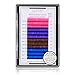 Individual Multi-Colored Eyelash Extensions 0.07mm Thickness C Curl GEPOYA Platinum 3D Layer Camellia Volume Lash- Mixed 3 Lengths in 1 Root and 4 Colors in 1 tray- Professional Salon Use