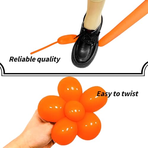 Image of Tangerine Yellow Long Balloons Premium 260 Twisting Balloons Animals Magic for Birthday Kids Wedding Party Supply 100pcs