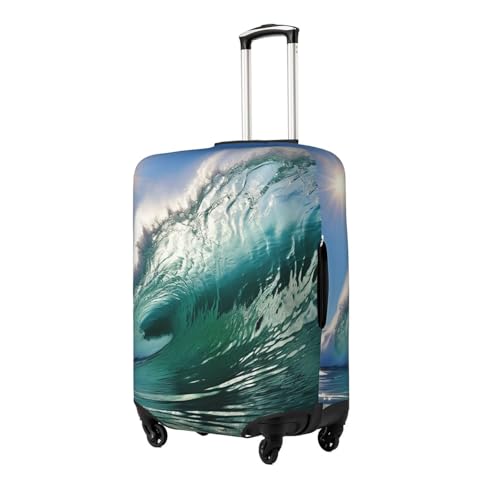Big Ocean Wave Travel Luggage Cover Suitcase Protector Washable Elastic Suitcase Cover Anti-Scratch Luggage Protector Small Travel Suitcase Baggage Cover Fits 18-32 Inch Suitcase2