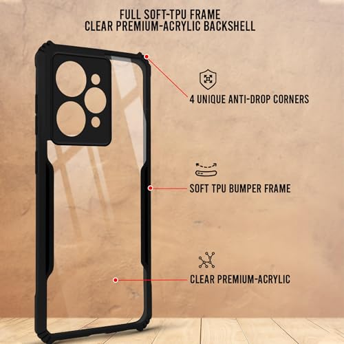 Image of Jkobi Back Case Cover for Realme 15 Pro (Shockproof with Polycarbonate Clear Panel | Professional Black)