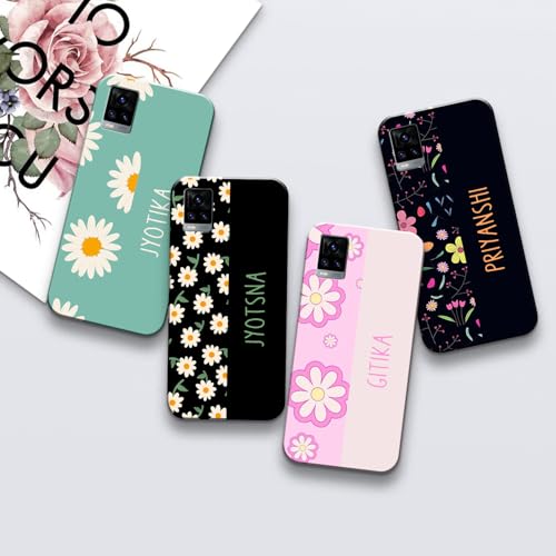 Image of COLORflow Back Cover Compatible with Vivo V20 | Floral Names Color Customized Back Cover Compatible with Vivo V20