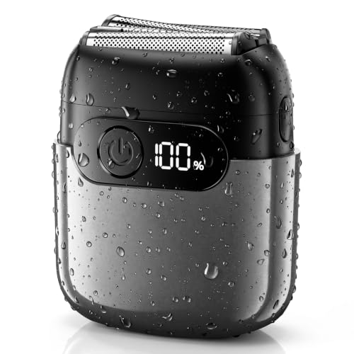 Image of Electric Foil Shaver for Men,Compact 3D Floating Shaving Heads, Electric Razor for Men,IPX8 Waterproof, USB-C Fast Energy, 90-Min Runtime,LED Info Display, Wet /Dry Adaptability, Travel Lock,Ice Gray