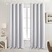 Deconovo Blackout Curtain Panel – Solid Grommet Top, Thermal Insulated & Energy‑Saving, Machine‑Washable Room Darkening Window Treatment for Bedroom & Living Room, 1 Panel, Silver White, 42W x 84L