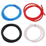 4 Stück Benzinschlauch, Kraftstoffschlauch 5x8mm, Ölschlauch Dieselschlauch Kraftstoffleitung, Premium Gummi Bunte Hochtemperaturbeständige Benzin Schläuche(1m, Schwarz/Rot/Blau/Transparent)