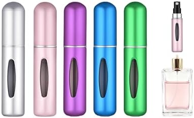 5 Pcs Portable Mini Refillable Perfume Atomizer Bottle, 5ml Travel Size Perfume Refill Bottle Bottom Fill Scent Dispenser Leak-Proof Travel Spray Pump (Perfume Spray Bottle Set A) image 4