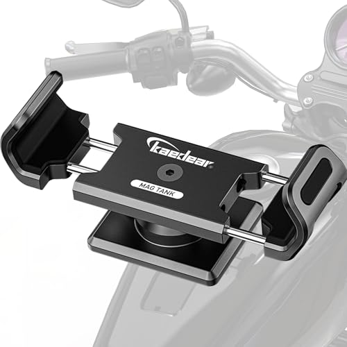 Kaedear Motorcycle Magnetic Phone Holder Strong Neodymium Magnet Aluminum Stainless Steel Extension Arms 360 Rotation Scratch Protection Mag Tank KDR-M35