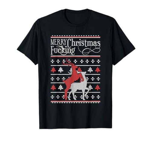 Feliz Puta Navidad Adulto Humor Ofensivo Feo Suéter Camiseta
