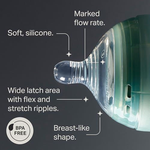 Tommee Tippee Advanced Anti-Colic Baby Bottle Nipples, Breast-Like for A Natural Latch, Soft Silicone, Fast Flow, 6+ Months, Pack of 4 - Thumbnail 3