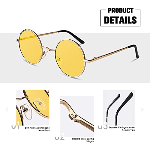 Sunier Round Sunglasses Men Women Shades Polarized Retro Circle UV400 Sun Glasses3