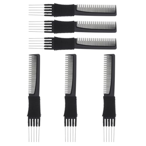 Toyvian Peine de Profesional de Acero Inoxidable Juego de 6 Unidades Peine Portátil para Cardar Cabello Accesorios Peluquería para Peinados Casa