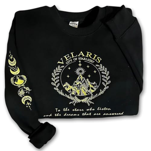 Embroidered Velaris Shirt, Velaris City Of Starlight Embroidered Sweatshirt, The Night Court, SJM sweater, City Of Starlight, ACOTAR Shirt Grey2