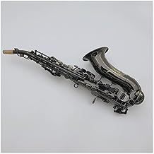 Saxophone Set Curved Soprano Saxophone B Flat Black Nickel Plated Professional Musical Instrument Student Saxophone