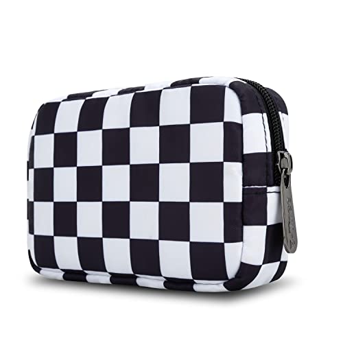 E-Tree Cute Small Pouch, Makeup Cosmetic Bag,Make up Bag for Purse,Toiletry Zipper Pouch,Tech Bag,Electronic Organizer Travel Case,Storage Pouches for Organization Black