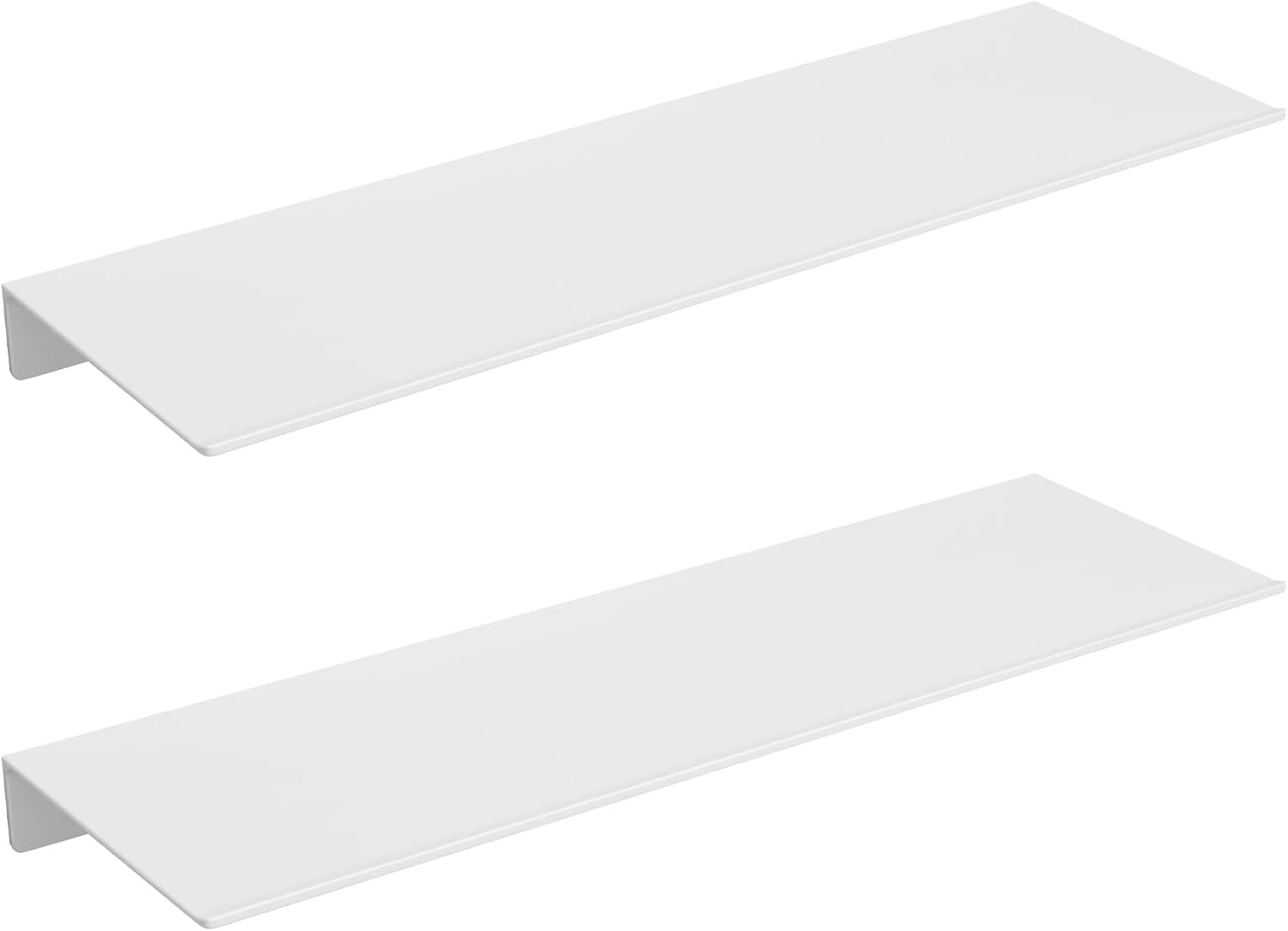 Danpoo White Floating Shelves for Wall Storage, Metal Wall