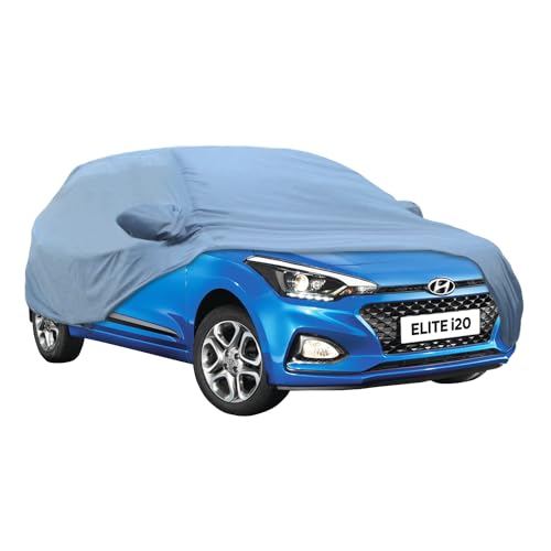 Image of Allextreme HEV5001 Car Body Cover Compatible with Hyundai Elite i20 Custom Fit Dustproof UV Heat Resistant Indoor Outdoor Body Protection (Blue with Mirror)