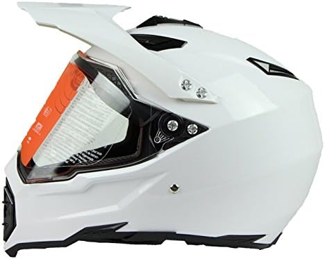 Dual Sport Off Road Motorcycle Helmet Adventure Touring Dirt Bike ATV & UTV DOT Certified White