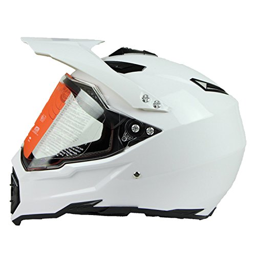 Woljay Woljay Casco da Motocross Moto Cross Integrali Discesa Enduro Quad Mountain MTB AVT MX per Downhill Offroad Adulti Bianco (L)