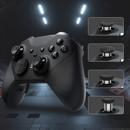 Image of CHARM FOCUS 16-in-1 Metal Thumbsticks Replacement Kits for X-box Elite Series 2, X-box Elite 2 Controller Accessories, Includes Magnetic Joysticks, Paddles, Silicone Caps, D-Pads, 1 Tool (Black)