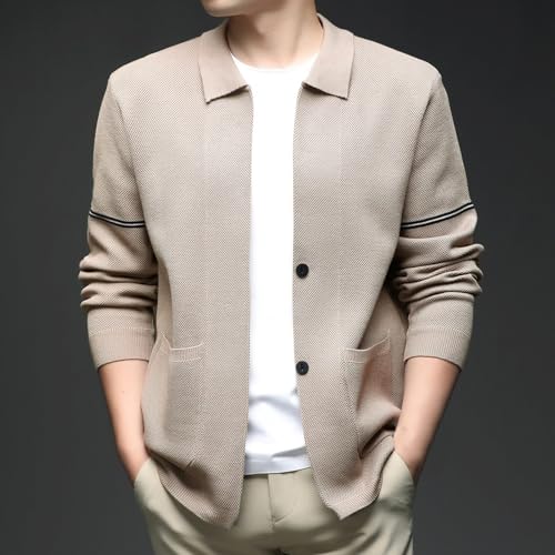 Cárdigan de punto de hombre para el ocio chaqueta de invierno casual con botones para exterior 2