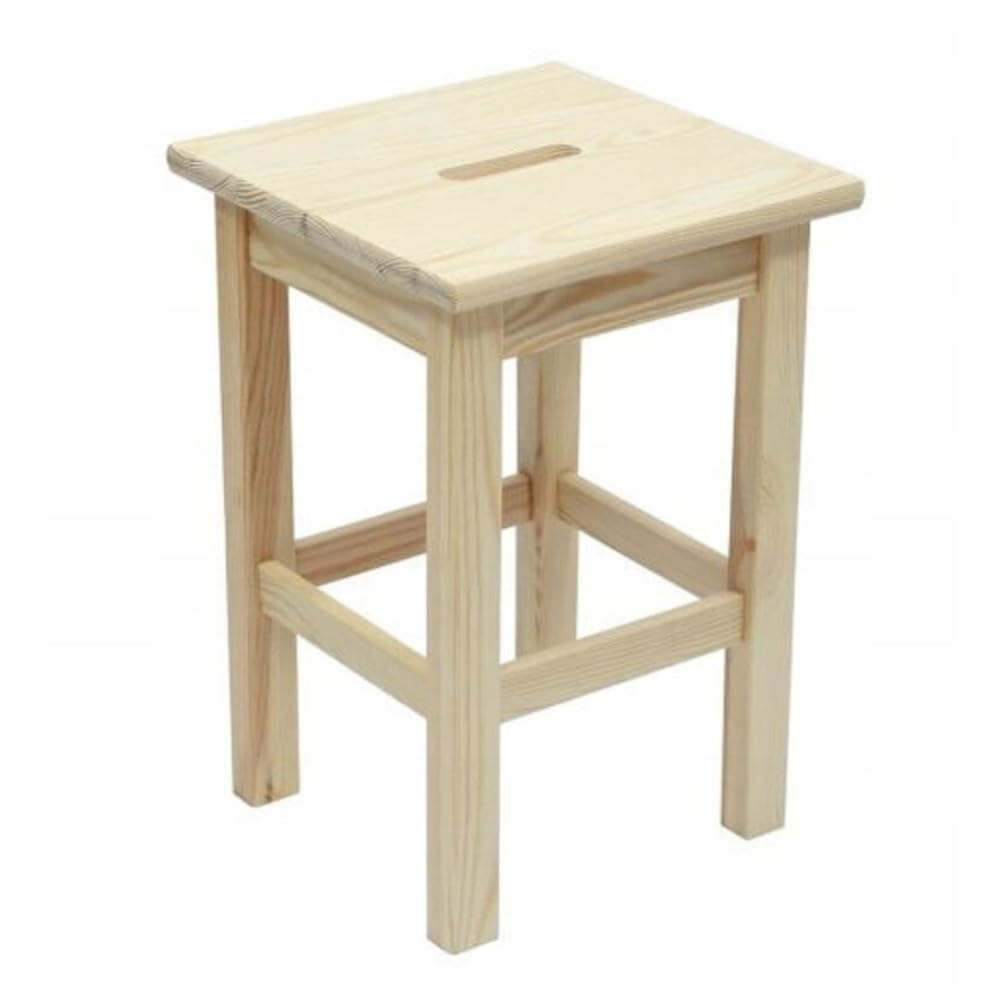 Jawor Taboret Drewniany Sosnowy – Stołek do Kuchni, Łazienki i Salonu, Stabilny, Naturalne Drewno, FSC®, 30x30x44 cm