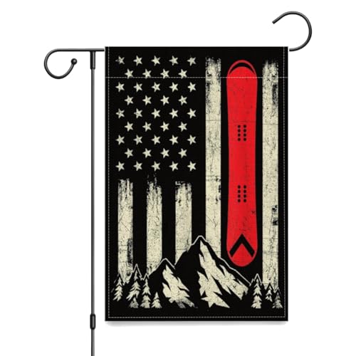 Snowboarder Colorful Snowboard Snowboarding Yard Flags,12x18 Inch Garden Flag Double