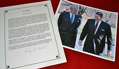George Shultz Signed Autograph Page