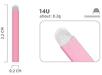 Vista 3 de XIAOYU 50 agujas desechables para microblading de cejas, cuchillas de maquillaje de microcuchillas de tatuaje para suministros de maquillaje