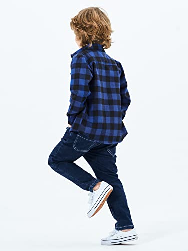 Image of OCHENTA Men's & Boys Flannel Shirts Button Down Long Sleeve Plaid Shirt Family Matching Outfits