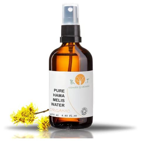 BIO Blütenwasser Organic Hydrolat Hamamelis Gesichtswasser Akne Gegen Poren minimizer Destillierte wasser Vegan kosmetik Witch Hazel Tonikum Hamameliswasser Destillat 250 ml Cover