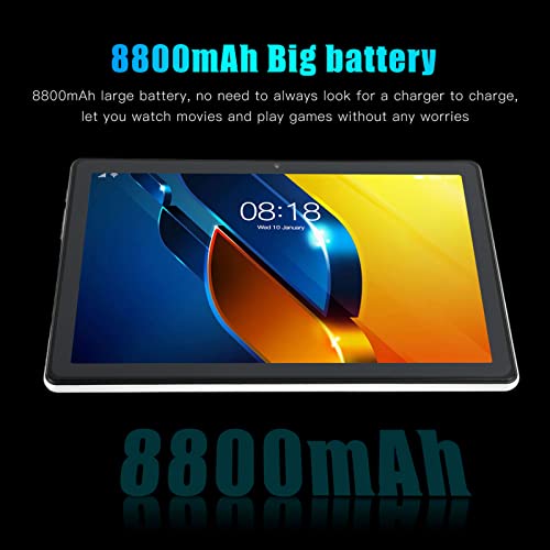 10-Calowy Tablet, 6 GB RAM 128 GB ROM 10-Rdzeniowy Tablet do PołąCzeń Telefonicznych, 2.4G 5G Dual Band WiFi Type C, WyśWietlacz IPS HD, Bateria 8800 MAh, PodwóJne Aparaty 8MP 20MP