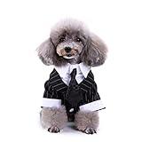 ABOOFAN Smoking Poids des Plantes Matériau en Polyester Chiot Robes Mariage avec Voile De Chien Fournitures pour Animaux Robes De Costume Tenues De Chiot Positionner Chien De Compagnie