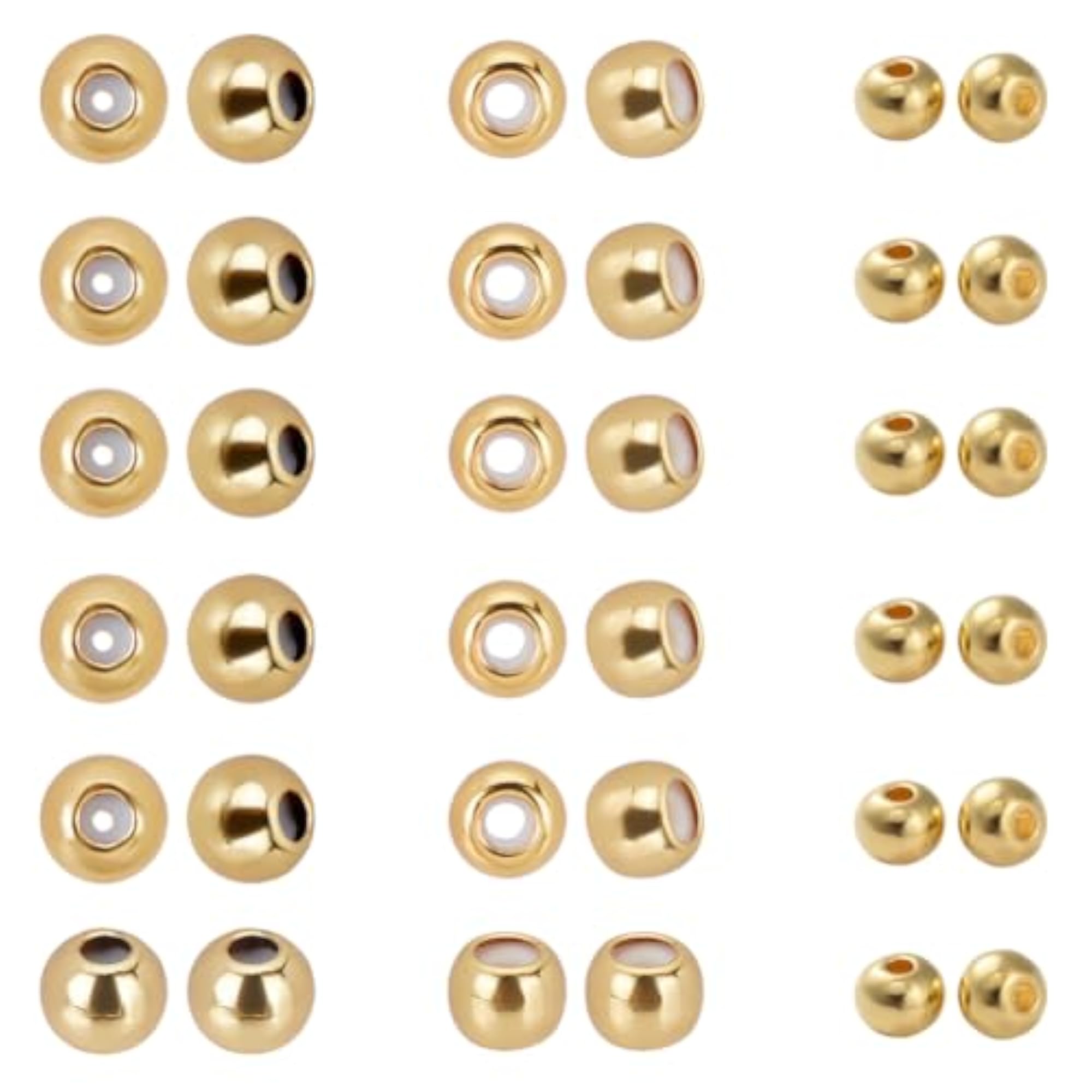 K Gold Slider Beads Adjustable Stopper Beads for Bracelet Necklace