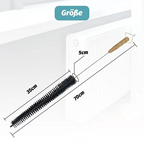 Eucteje 2 Stück 70cm Heizkörperbürste Heizungsbürste Heizkörperbürste Reinigungsbürste Heizungsreiniger als Staubmagnet für Heizung Heizungkörper Flachheizkörper Rippenheizkörper (2X70cm)