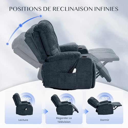 Fauteuil Relax Pivotant Massage+Chauffant FlexiSpot