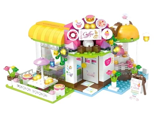 Coffee House Tree House Creative Building Toy Set for Kids, Best Learning and Roleplay Gift for Girls and Boys with Storage Box (960 Pieces)