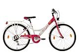 V-Brakes vorne und hinten verzögern das CHERRY HEART, LED-Scheinwerfer und -Rücklicht sind batteriebetrieben. Klingel und Gepäckträger machen das Kinder-/Jugendfahrrad zu einem voll ausgestatteten Cityrad.